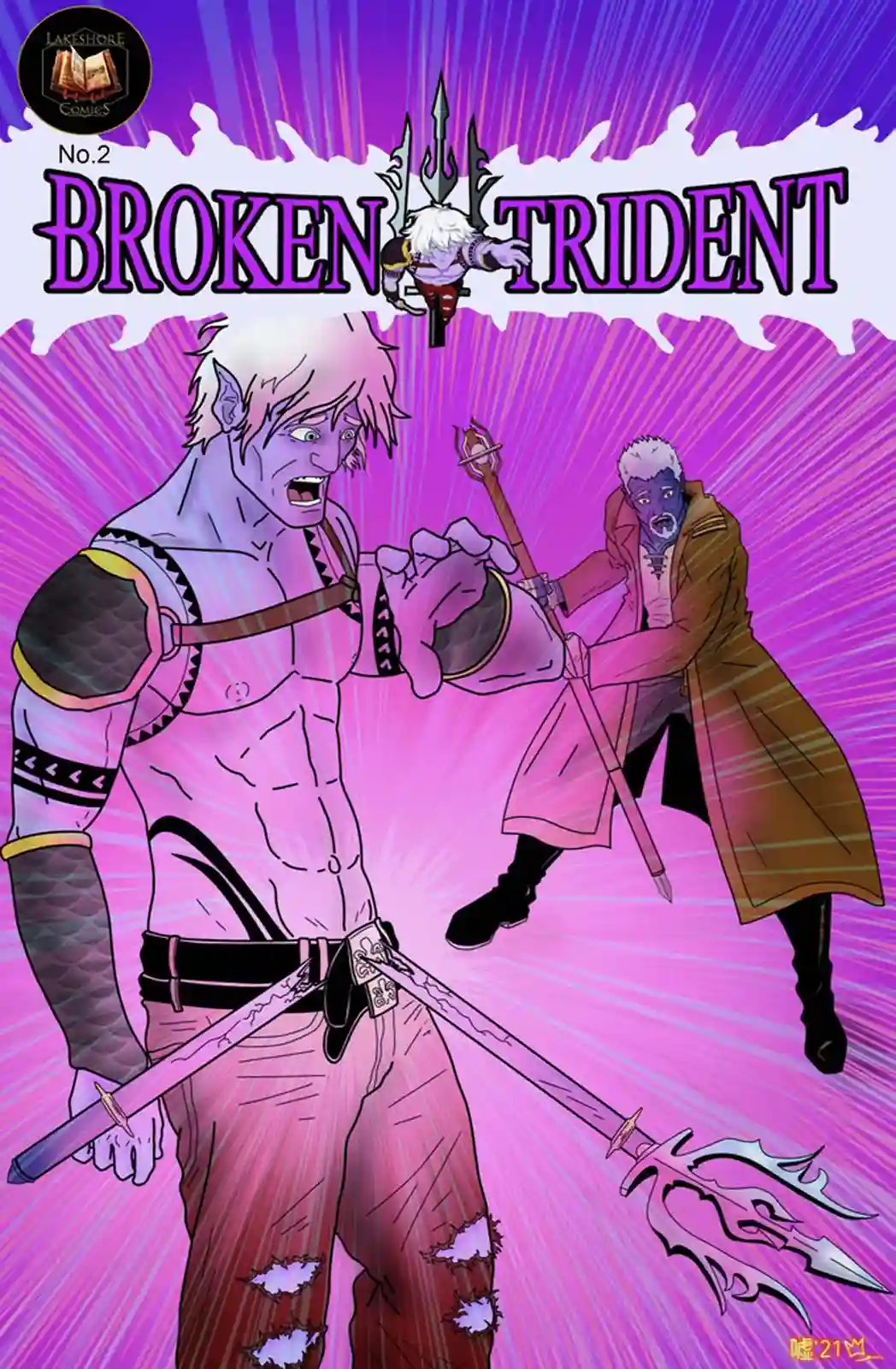 Broken Trident #2 — Cover E: Green Lantern / Green Arrow Homage